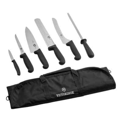 Victorinox 7.4012-X12 7-Piece Fibrox Knife Set with Polyester Roll