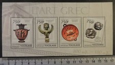 Togo 2013 greek art pottery antiques vases m/sheet mnh