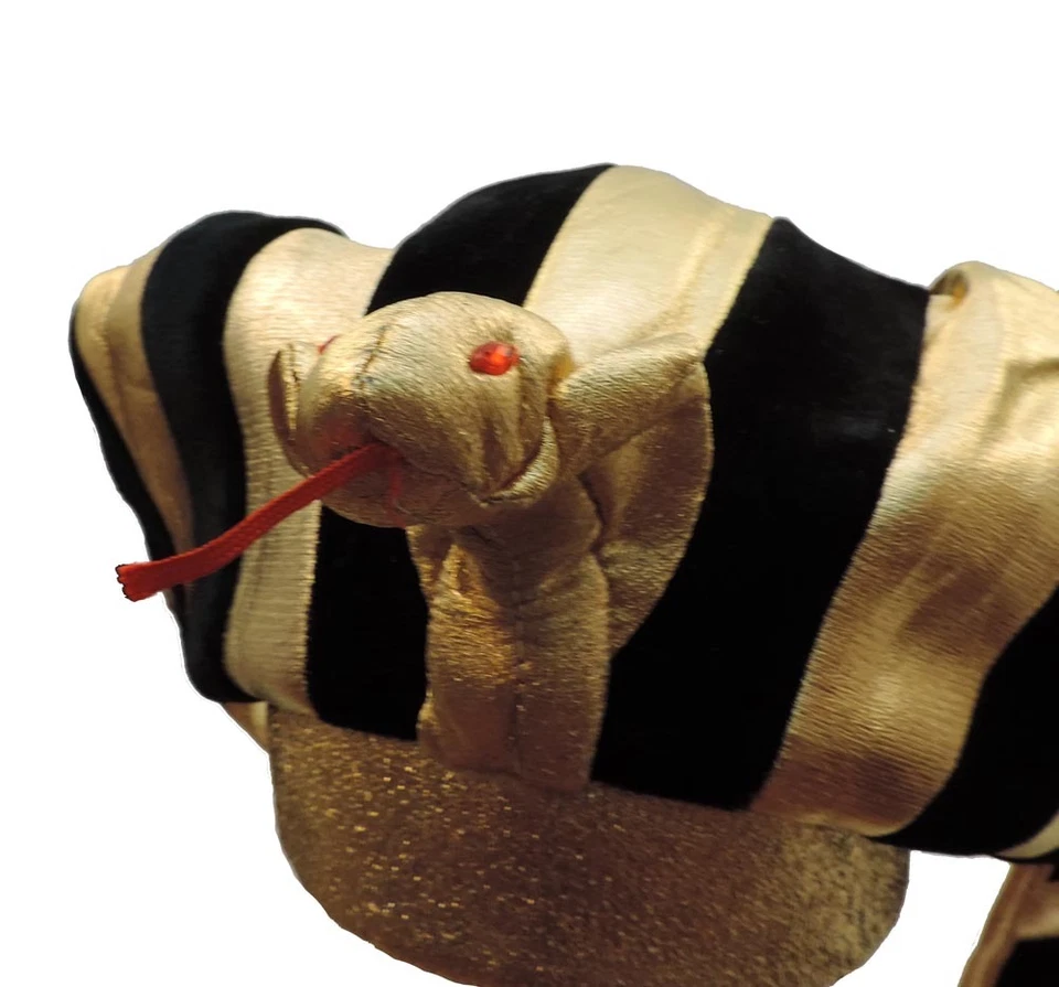 Adulto Dorado Lamé Egipcio Faraón Rey Tut Corona Tocado Disfraz Sombrero con Serpiente Foto 3 de 3