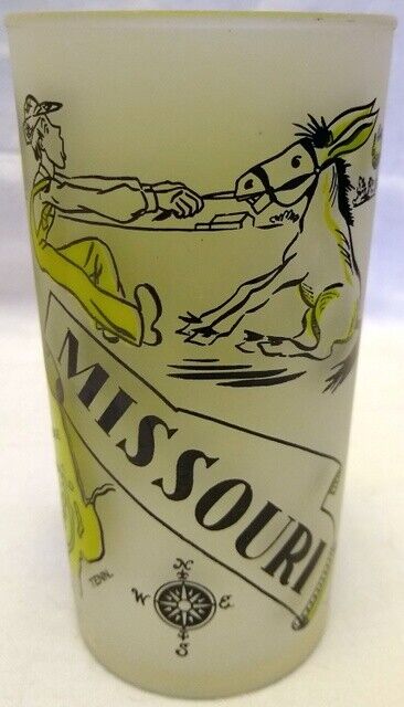 Vintage HAZEL ATLAS Frosted Souvenir Missouri Tumbler SHOW ME STATE Illustrated Vintage HAZEL ATLAS Frosted Souvenir Missouri Tumbler SHOW ME STATE Illustrated