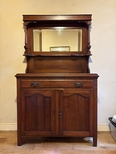 Edwardian Oak Sideboard with Mirrored Back