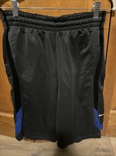 Nike Dri-Fit Boys Basketball Shorts Size L Grey And Blue Pockets Elastic Waist