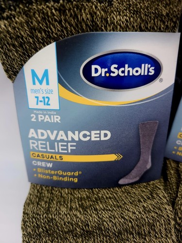 Dr Scholls Mens Advanced Relief Diabetic Non-binding 4 Pair Crew Socks Sz. 7-12 - Picture 5 of 5