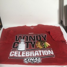 Chicago Blackhawks 2015 Stanley Cup “Windy City Celebration” Reebok T- Shirt XL