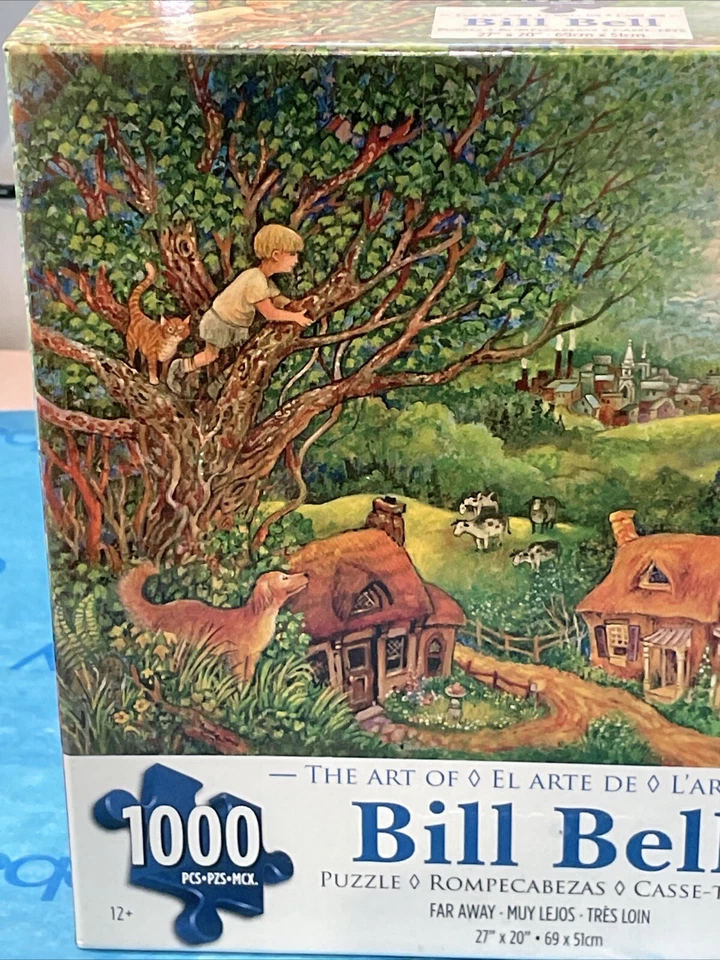 Lejos, Bill Bell 1000 piezas rompecabezas 27x20 casas de techo de paja de ensueño Foto 3 de 4