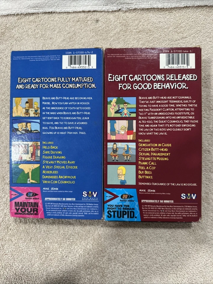 BEAVIS and BUTT-HEAD Lot INNOCENCE LOST + Law-abiding Citizen VHS 1997 MTV - Image 2 of 4
