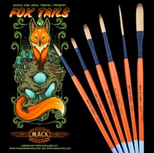 Andrew Mack Tidwell Foxy Tails Signature Series Pinstriping Brushes Set of 6