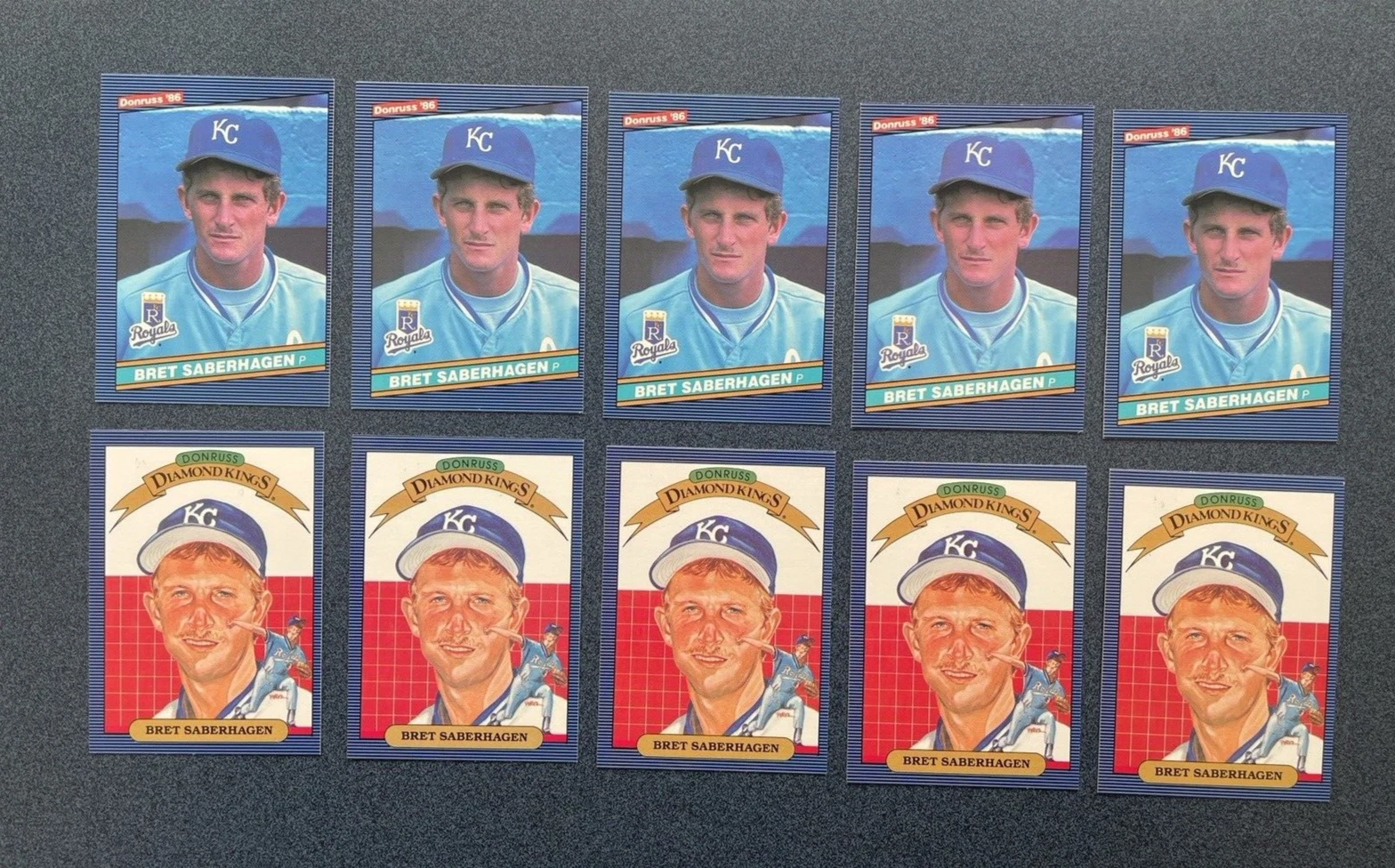 Ten (10) count lot of 1986 Donruss Bret Saberhagen cards - Royals