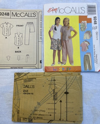 McCall's 9248 Girls' Top Vest Pull On Pants & Shorts FF/CC Size 7,8,10 1998 - Picture 2 of 3