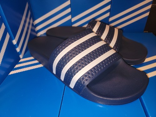 RARE! NEW ADIDAS ORIGINALS MEN'S ADILETTE TREFOIL SLIDES ~SIZE 13 #280222 BLUE - Picture 7 of 9