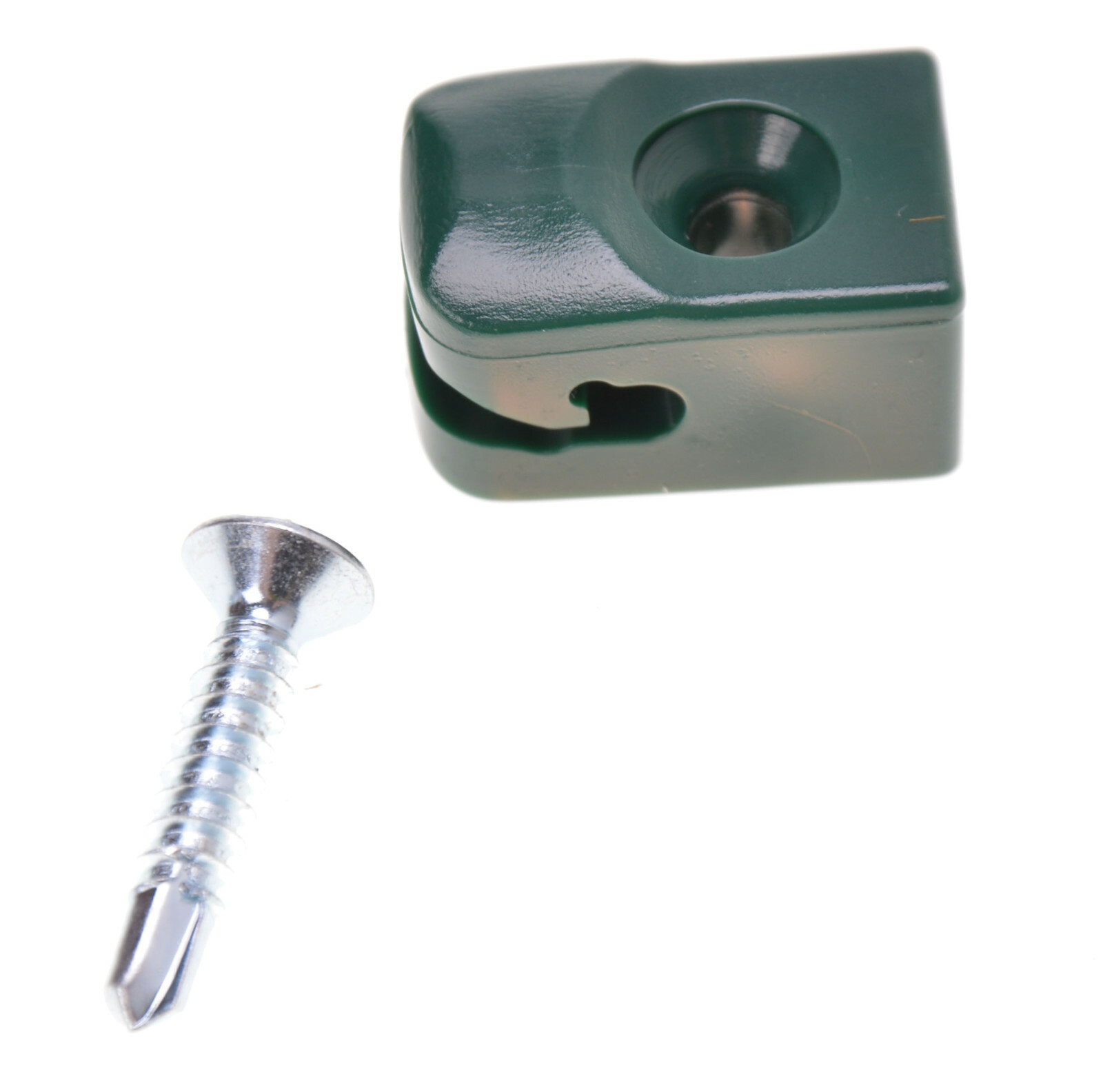 VidaXL Spanndrahthalter 100 Sets - Mit Schrauben, Grün, Kunststoff, Für Maschendrahtzäune Bis 4 Mm Draht
