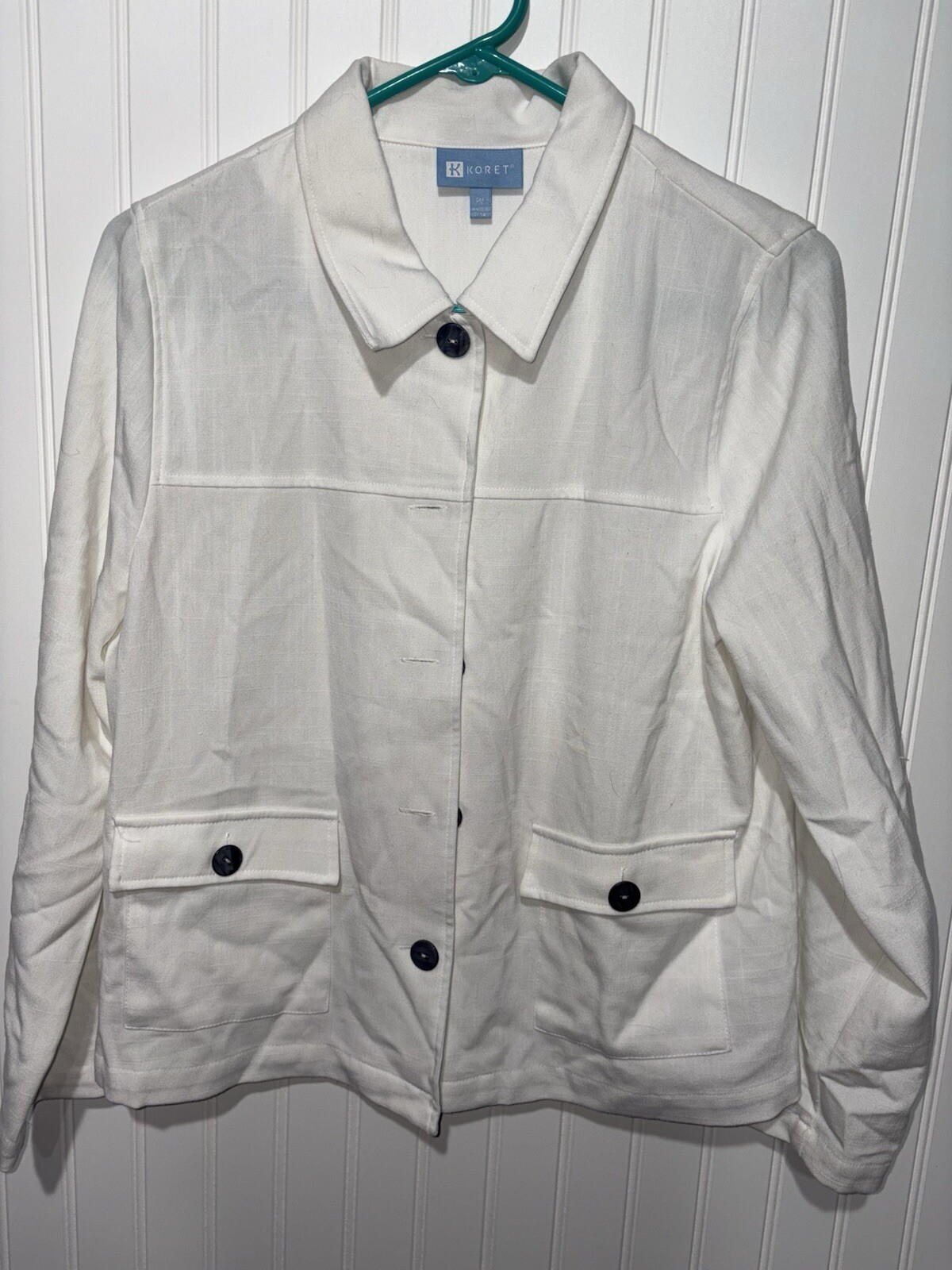 Koret White Basic Jacket Size Petite Medium - image 1