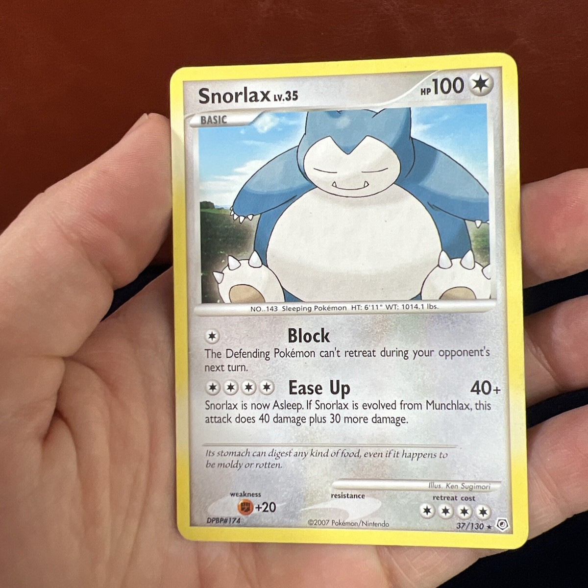 Snorlax 37/130 Diamond & Pearl Pokemon Card Non-Holo Rare MP