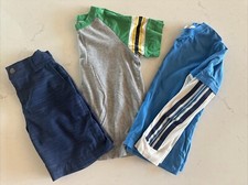 Hanna Andersson Boy 120 6/7 Cotton Stripe Tshirt Set, Chino Shorts Lot