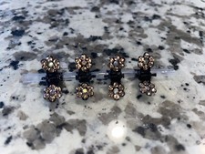 4PC Set Flower Hair Clip, Mini Jaw Clip Made with Swarovski Crystals/Color-Amber