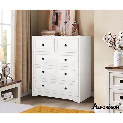 ALFORDSON 5 Chest of Drawers Hamptons Storage Cabinet Dresser Tallboy - Picture 10 of 34