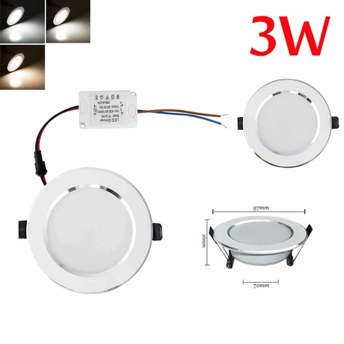 Dimmable LED Panel Downlight Recessed Ceiling Light 3W 5W White Black Bulbs RC - Picture 12 of 14