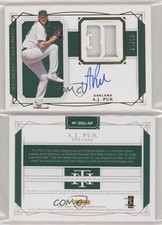 2020 Panini National Treasures Signature Numbers Gold /49 AJ Puk Rookie Auto RC