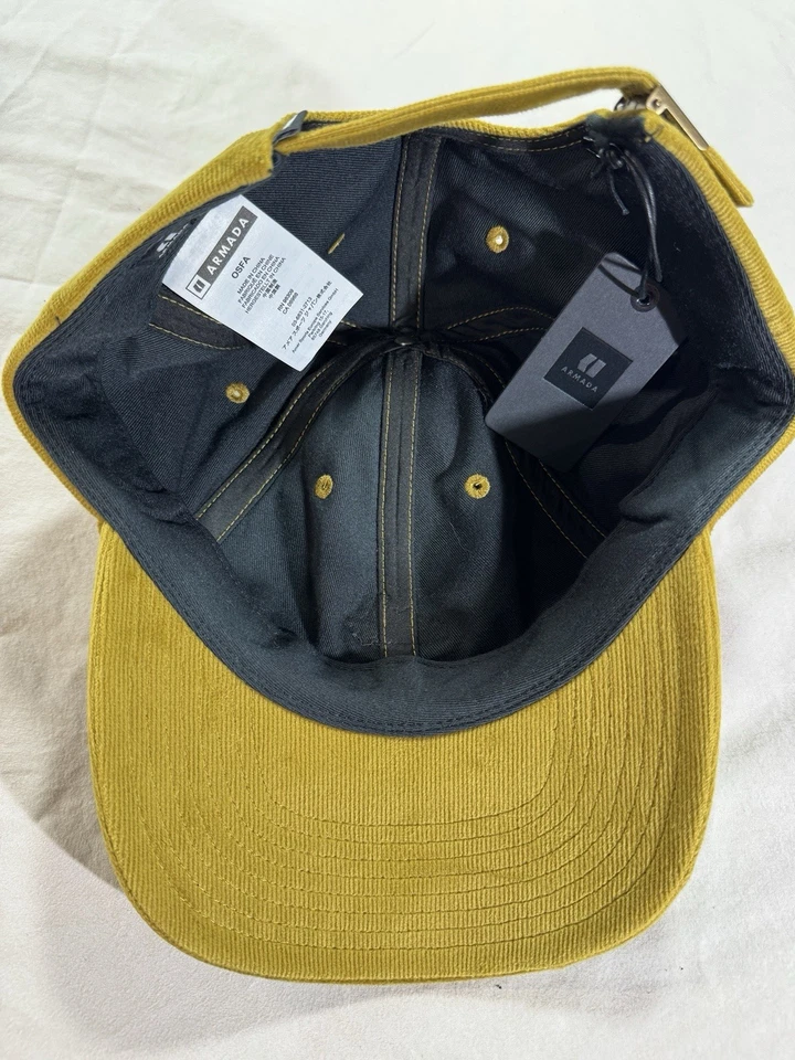 Armada Esquís Snowboard Sombrero Gorra Correa Amarillo Pana Bordado Moto de Nieve Foto 3 de 4