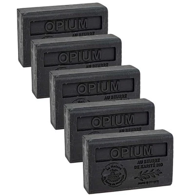 LA MAISON DU SAVON DE MARSEILLE French Soap, Opium with Organic Shea Butter, Savon de Marseille 5 x 125g Bars