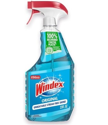 Windex Glass and Window Cleaner Spray Bottle, Packaging Designed to Prevent Leak