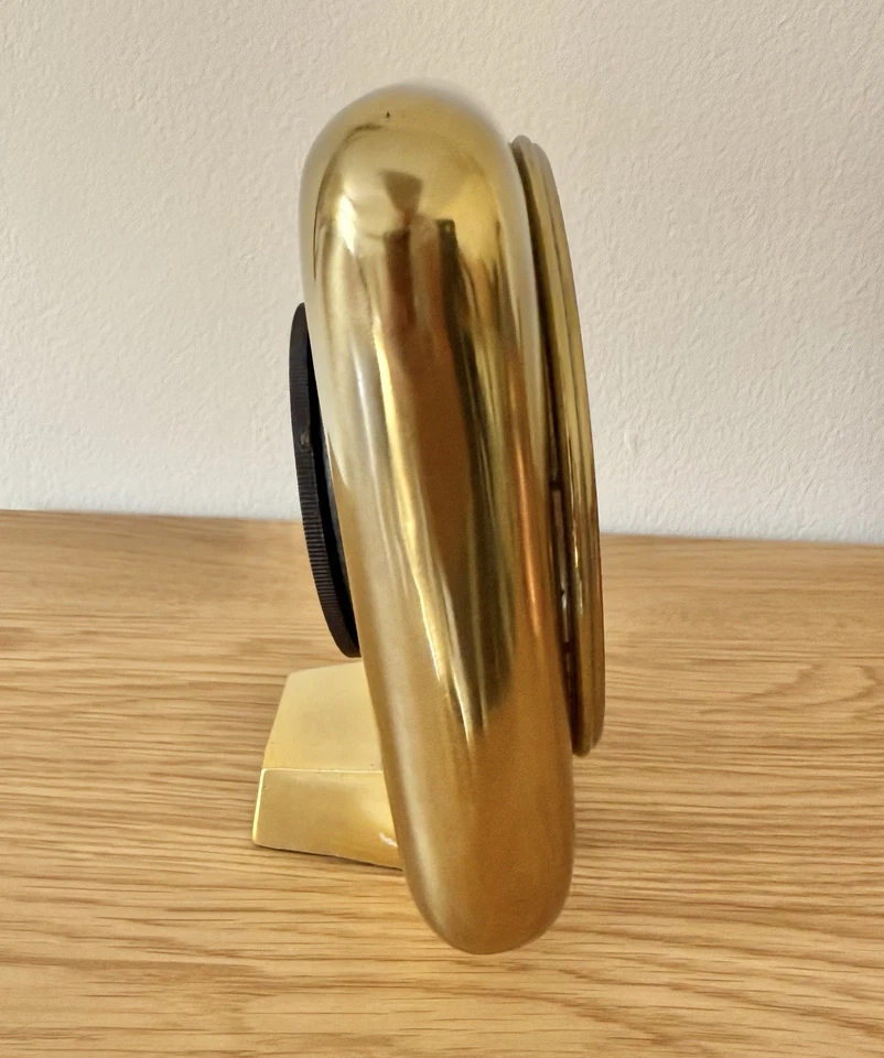 Vintage Mid Century Modern Retro Gold Chrome Bubble Clock Eiffel Tower Paris - Image 4 of 4