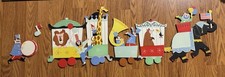 Vintage 1962 Dolly Toy Company Circus Character Nursery Pin-ups Pressed Board