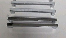 Lot Of 4 5.25 Inch Square Drawer Pulls 5" On Center Silver Tone Chrome