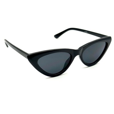 Lucky Brand Designer Oval Sunglasses Black Noir Fashion Frame Cafe Style Cat-Eye