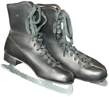 Black Ice Skates Imperial Tempered Steel Japan Blades Lace Up Men's Size 8