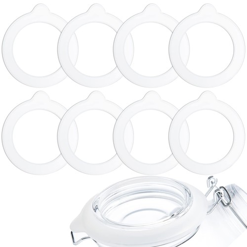 8pcs Silicone Replacement Gaskets, Silicone Sealing Ring Jar Rubber Seals for...