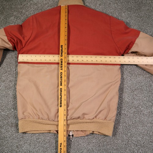 Vintage Golden Fleece Jacket Mens 40 Tall Tan Red Sherpa Lined Talon Zip USA 70s - Picture 14 of 22