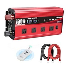 2500W Power Inverter 12V to 110V/120V DC to AC with LCD Display, 2500W-12V Red