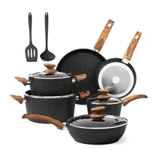 Induction Pots and Pans Set Non Stick, 12 Piece Nonstick Kitchen Cookware Sets,