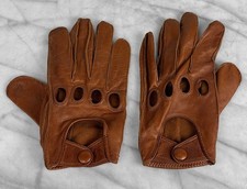 Vintage Coach Brown Leather Traditional Driving Gloves - Size Small