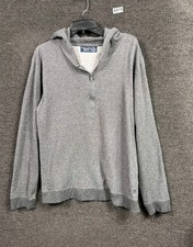 Penguin By Munsing Wear Original Hoodie Mens Size L Gray Quarter Zip Logo