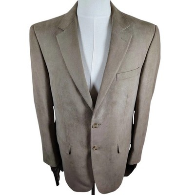 Andrew Fezza Beige Men's Sport Coat Blazer Suit Jacket Size 40R Office Preppy