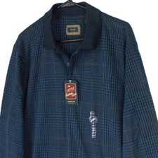Arrow Men's Heritage Knits Blue 1/4 Button-down Sweater Size L