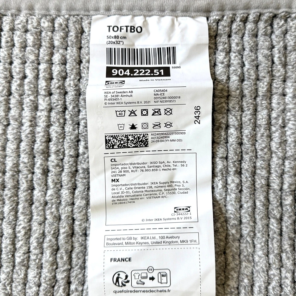 IKEA TOFTBO Gris-Blanco Melange Baño Mate 20" x 31" Foto 3 de 3