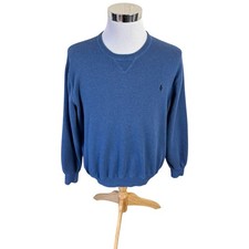 Polo Ralph Lauren Crewneck Cotton Sweater Men's XL Blue Pony Preppy Casual