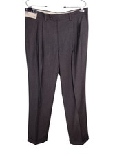 Ralph Lauren Men's Modern Fit Pleated Dress Pants 34x32 Gray Check Office Cuffed