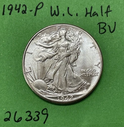1942-P Walking Liberty Silver Half Dollar 50c Gem BU Uncirculated US Coin
