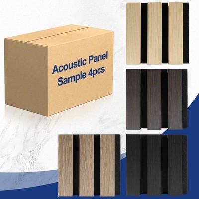 FENCY Acoustic Wall Panels Sample Pack, Acoustic MDF Slat Panel Samples for W...