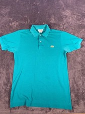 Vintage Chemise Lacoste Men's Piqu  Polo Shirt Size 2 Teal Made in France Cotton