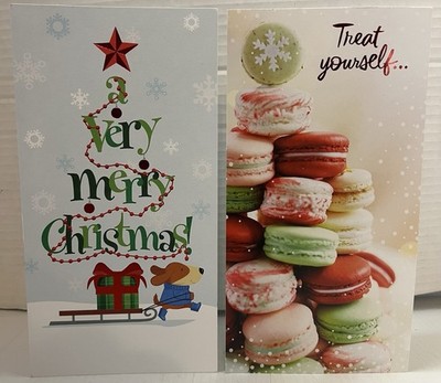24 Pack Christmas Cards with Envelopes 2 Different Styles Money Card Dog F/S