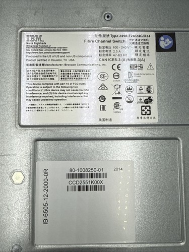 IBM SAN24B-5 2498X24 24-port FC SAN Switch - 2498X24 /w SFP IB-6505-12-2000-R - Picture 6 of 6