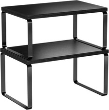 Simple Trending Cabinet Organizer Shelf, Set of 2 Stackable Kitchen Counter Shel