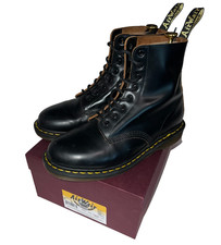Dr. Martens 1460 Vintage Made in England Black Quilon Boots Mens US 10 UK 9 Box