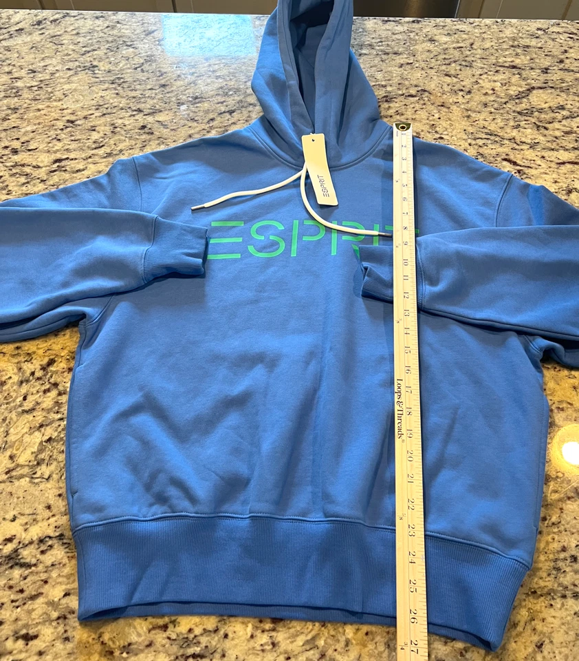 Sudadera ESPRIT Throw-back Estilo Años 90 Azul Con Capucha Logo Talla con MED VER DESC Foto 2 de 4