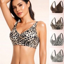 Womens Wireless Soft Push Up Jelly Bra Full Supportive Older Lift Back Underwear